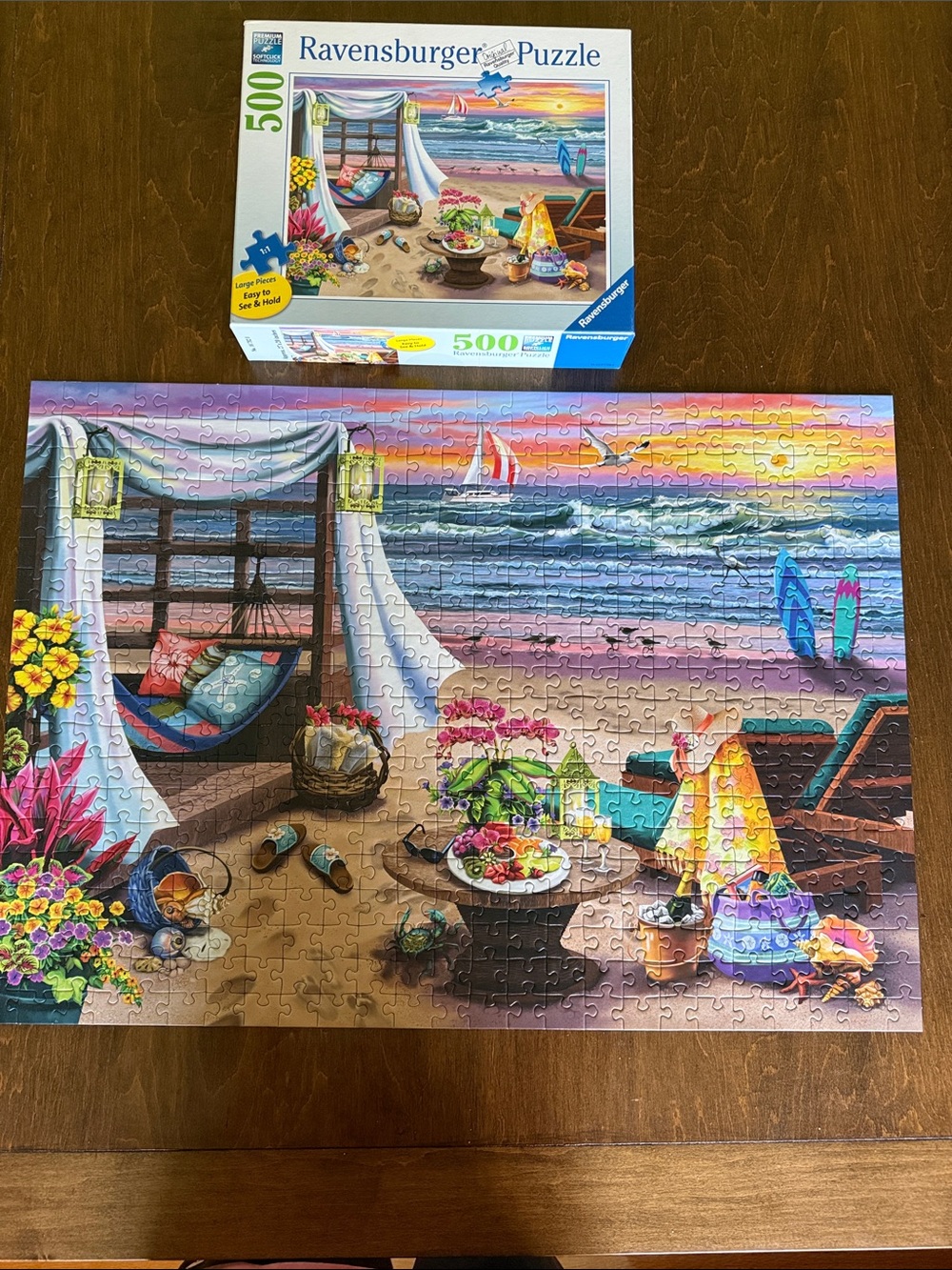Ravensburger 500-Piece Beach Sunset Puzzle - Multicolor